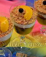 Десерт с консервированными персиками