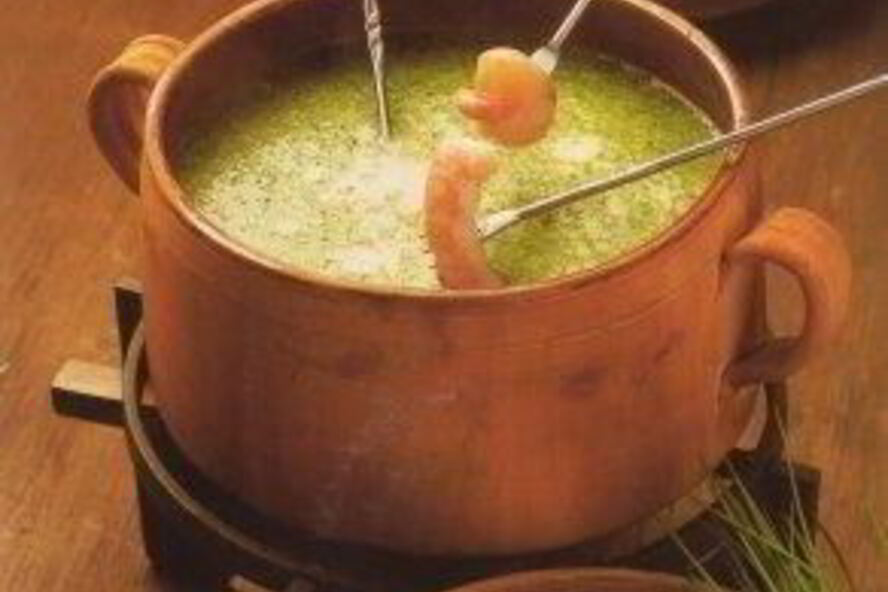 Рецепт фондю с укропом и морепродуктами