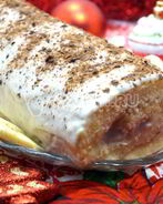 Бисквитный рулет с кремом Зимнее полено