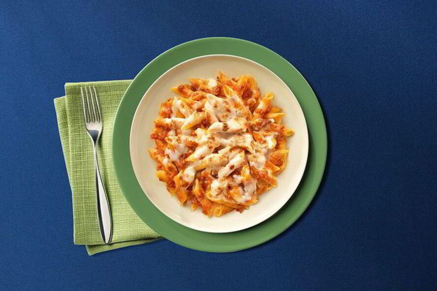 Рецепт пенне ригате с соусом болоньезе, запеченные с кремом из пармезана