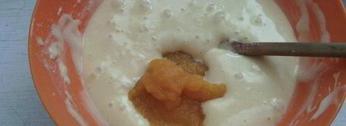 воздушный тыквенно-ореховый бисквит с тыквенно-шоколадным кремом. Шаг 3