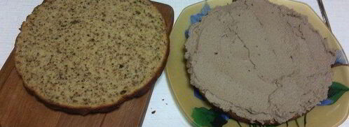 воздушный тыквенно-ореховый бисквит с тыквенно-шоколадным кремом. Шаг 10