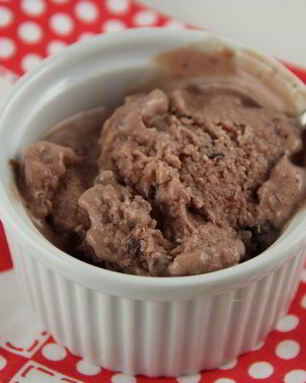 Мороженое с малиной и шоколадом