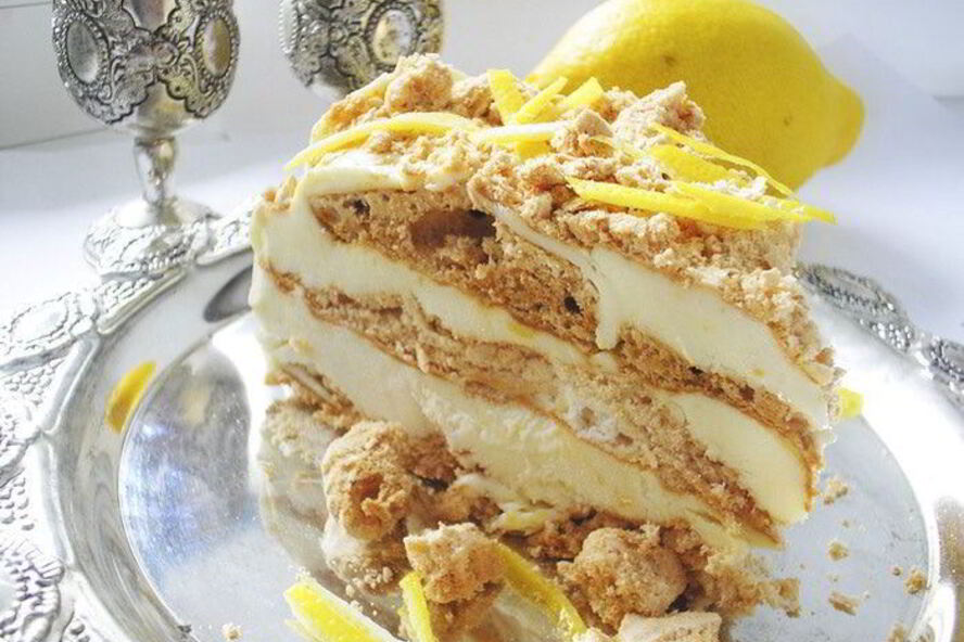 Рецепт торта-мороженого с лимонным кремом