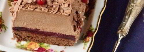 рождественское полено с шоколадным муссом и ягодами. Шаг 10