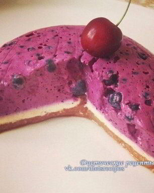 Трехслойный мусс из творога, овсянки и ягод