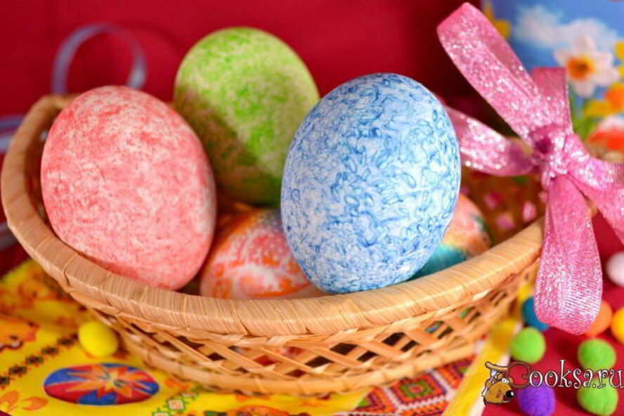 Рецепт яиц пасхальных окрашенных цветным рисом