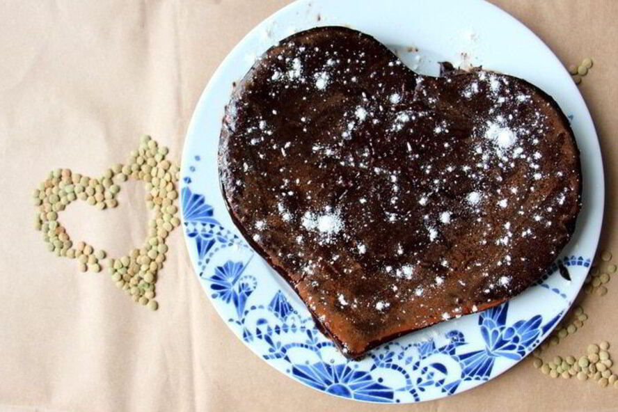 Рецепт постного десерта брауни с чечевицей