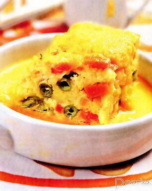 Пудинг из щуки с овощами