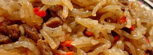 чапче — крахмальная лапша с овощами и говядиной. Шаг 8