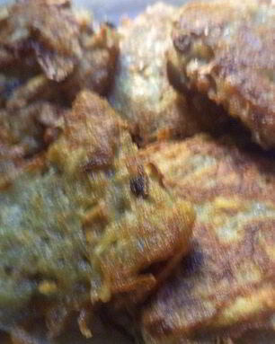 Картофельные драники с шампиньонами и кабачком