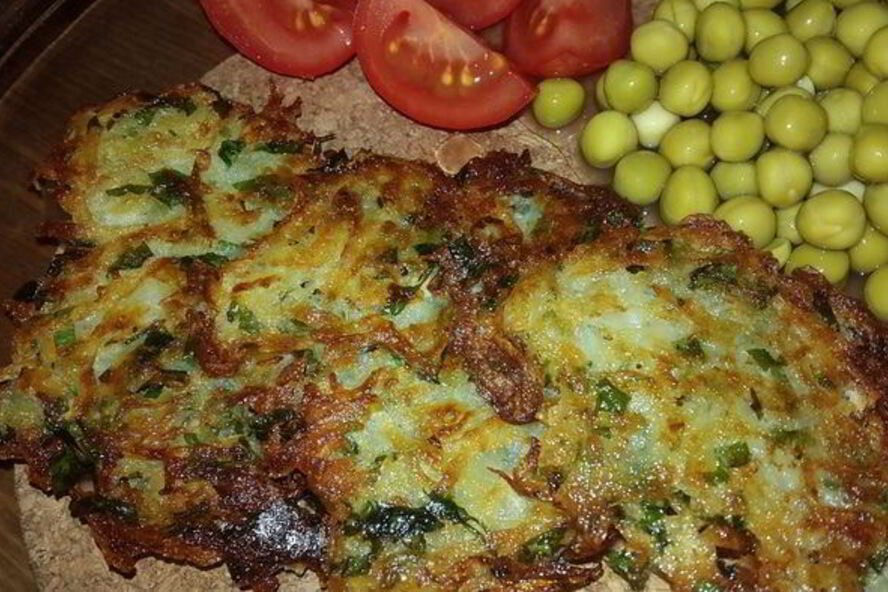 Рецепт постных драников с зеленью и чесноком