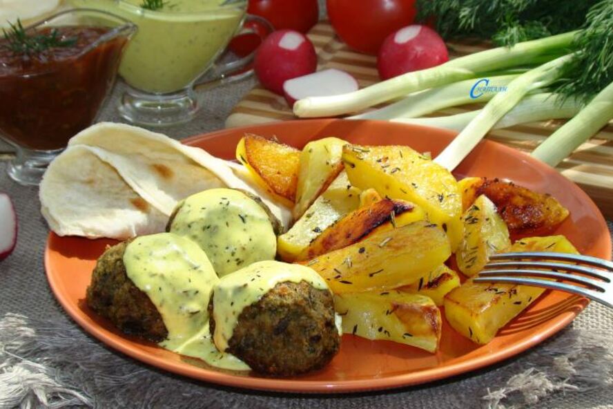 Рецепт фрикаделек из баклажана и белой фасоли