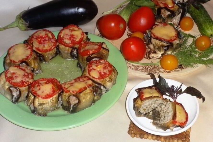 Рецепт фрикаделек в баклажанных конвертах