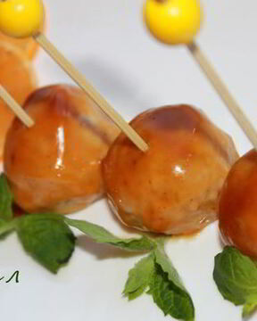 Куриные фрикадельки в острой апельсиновой глазури