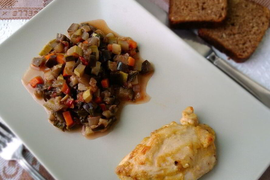 Рецепт гарнира из кабачков и баклажанов