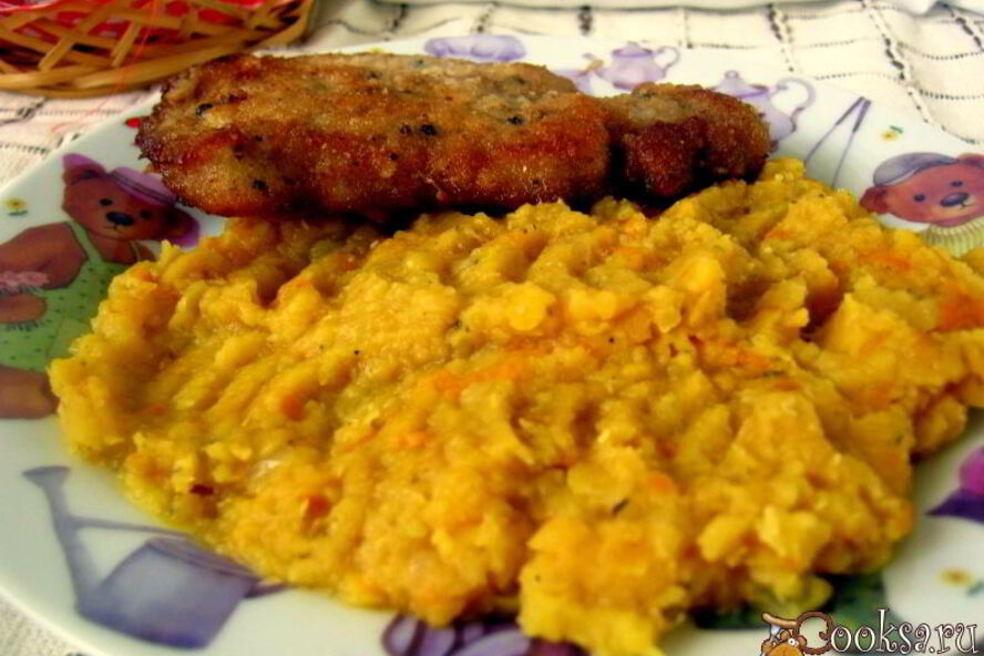 Рецепт гарнира из красной чечевицы