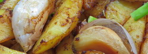 картофель с чесноком и зеленью. Шаг 4