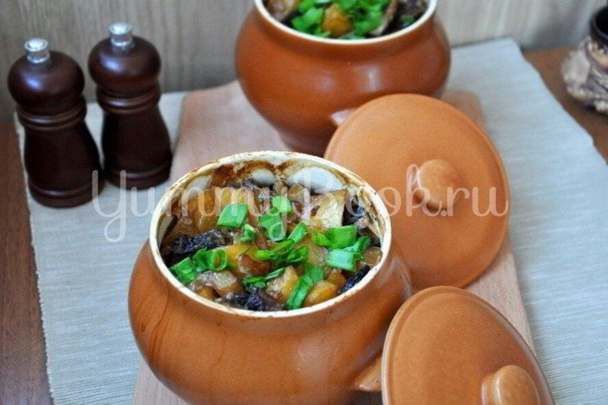 Рецепт картофеля с грибами в горшочке