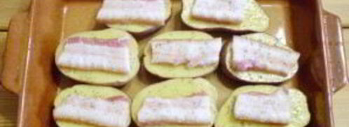 картошка с салом и чесноком в духовке. Шаг 7