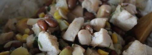 лимонный рис с курицей, кинзой и фасолью. Шаг 5