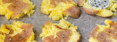 мятый картофель с ветчиной в духовке. Шаг 7