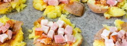 мятый картофель с ветчиной в духовке. Шаг 9