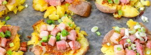 мятый картофель с ветчиной в духовке. Шаг 10