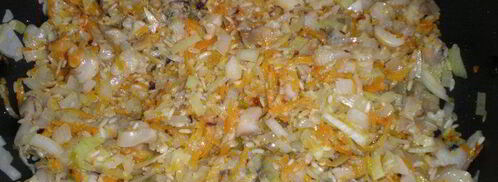 рис с мидиями и рапанами. Шаг 4