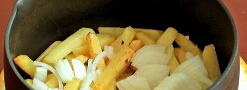 жареная картошка со шкварками. Шаг 9