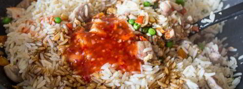 жареный рис с курицей и сладким перцем. Шаг 8