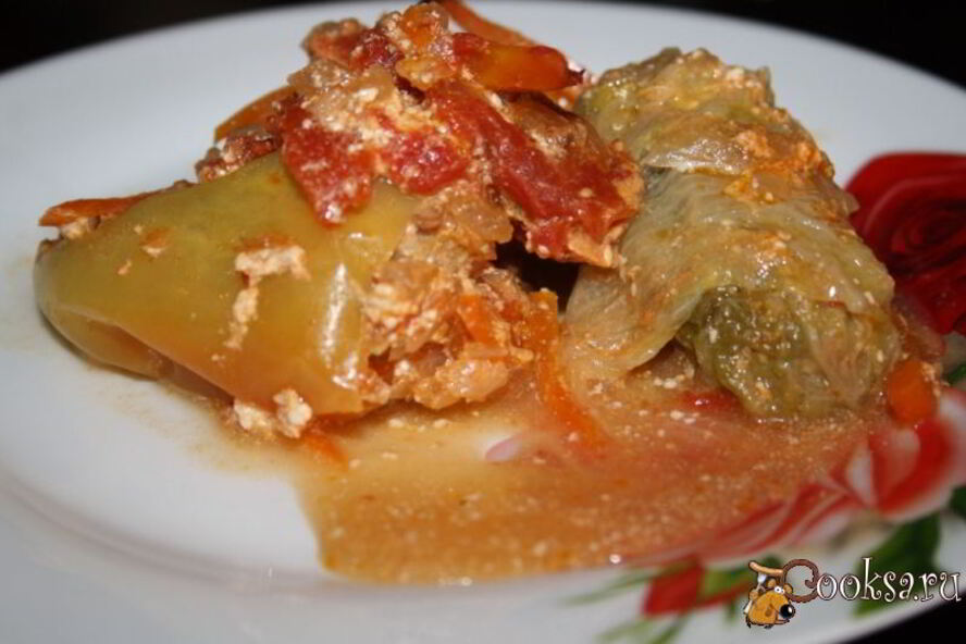 Рецепт голубцов и перцы со свининой без риса
