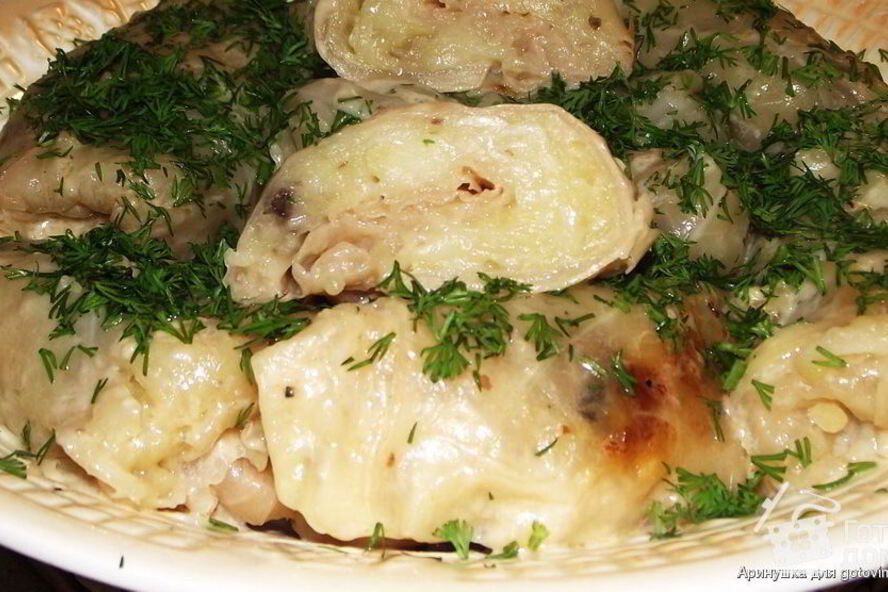Рецепт голубцов с картофелем и грибами