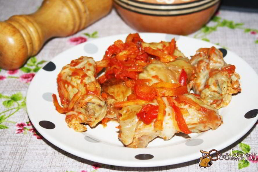 Рецепт голубцов со свининой, запеченные в томатной заливке