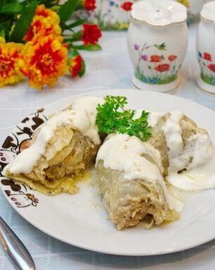 Замороженные голубцы в сметане