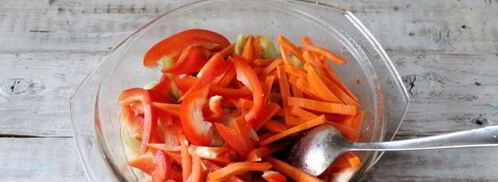 гречневая лапша с курицей и овощами. Шаг 12