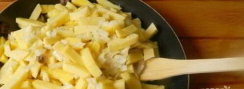 шампиньоны с картошкой жареные. Шаг 3