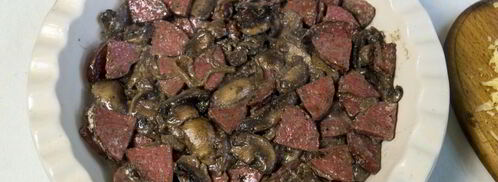 шампиньоны с колбасой. Шаг 5