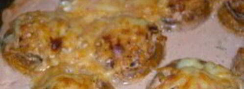 запеченные грибы с фаршем в духовке. Шаг 10