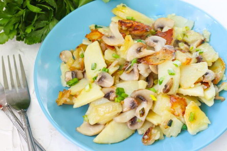 Рецепт жареных грибов с картошкой на сковороде