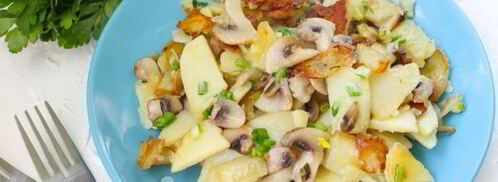 жареные грибы с картошкой на сковороде. Шаг 9