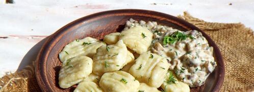 картофельные ньокки с грибным соусом. Шаг 6