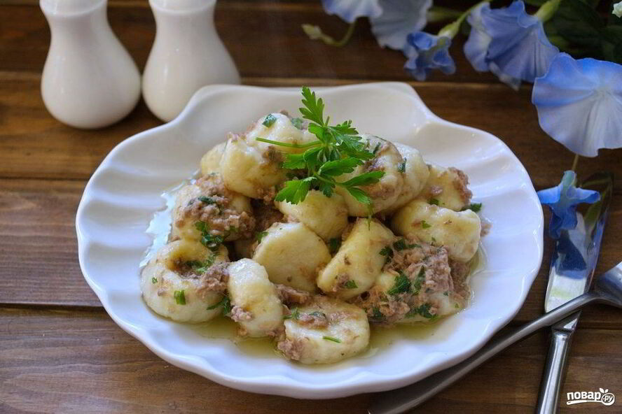 Рецепт клецек с тунцом