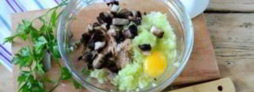 котлеты из кабачков с грибами. Шаг 4