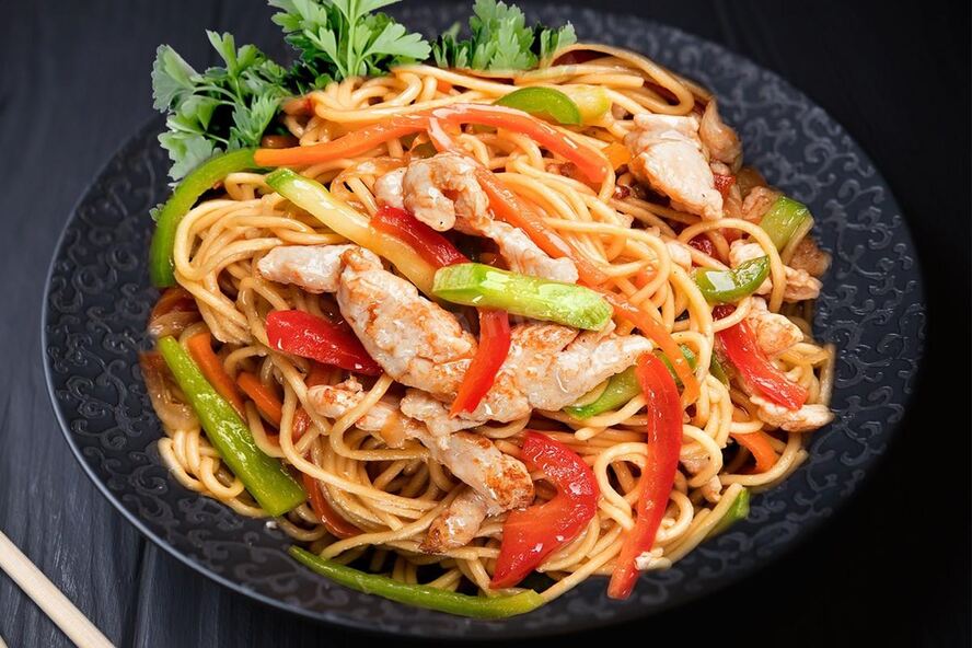 Рецепт лапши вок в кисло-сладком соусе