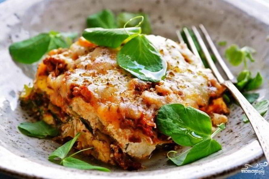 Рецепт капустной лазанья с фаршем