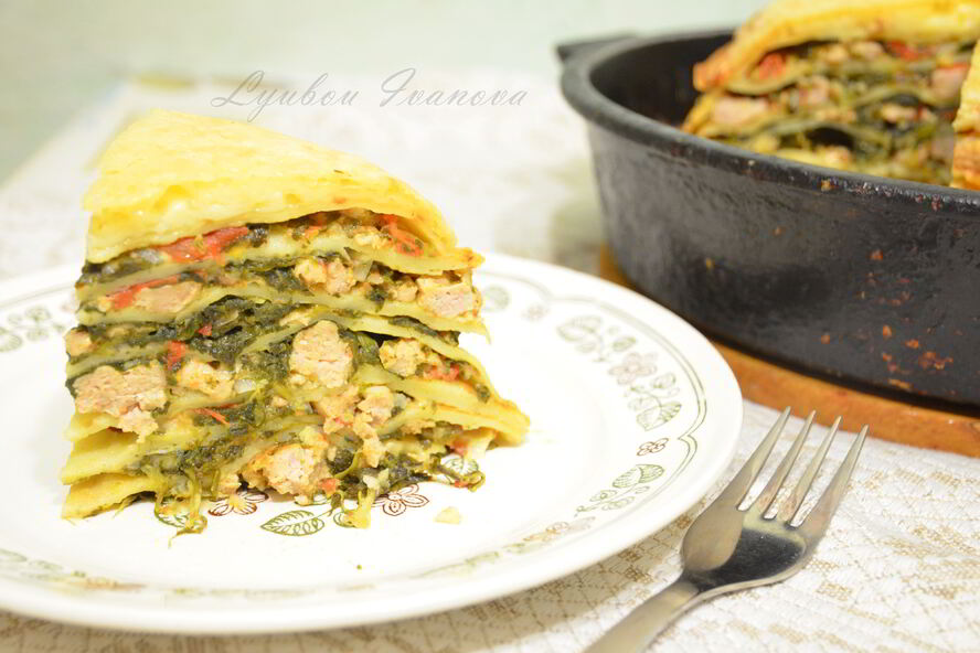 Рецепт острой лазанья из блинчиков