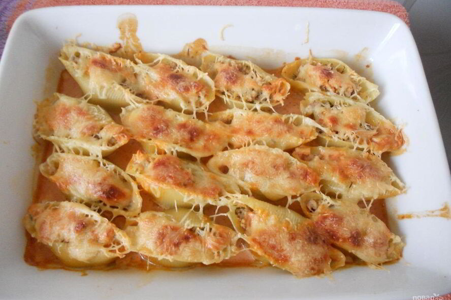 Рецепт макарон больших ракушки с фаршем