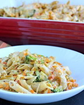 Макароны с курицей в духовке