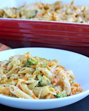 Макароны с курицей в духовке